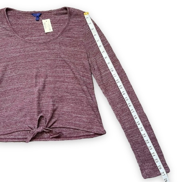 NWT Aero Long Sleeve Waffle Knit Tie Waist Top sz M - Picture 10 of 12